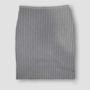 ANN TAYLOR Gray and White Striped Pencil Skirt